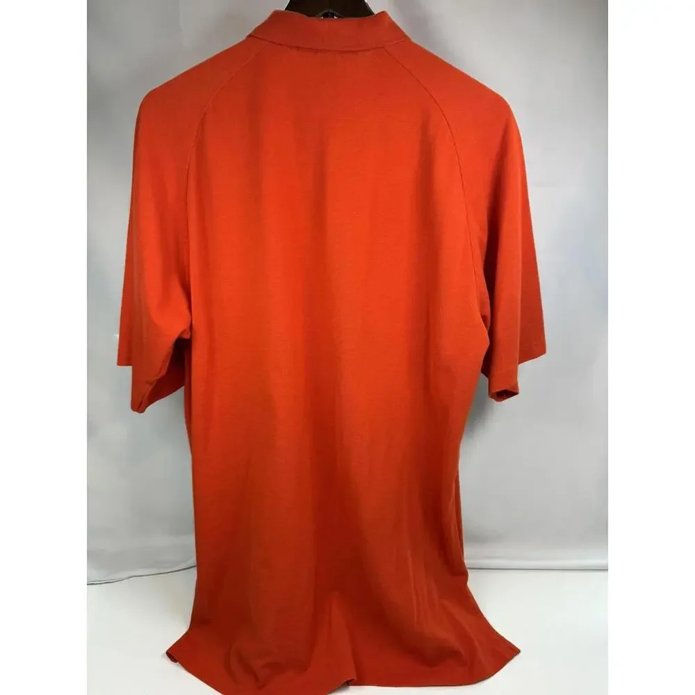 Polo Ralph Lauren Polo Shirt Mens Large Orange Pique Short‎ Sleeve Pony Logo